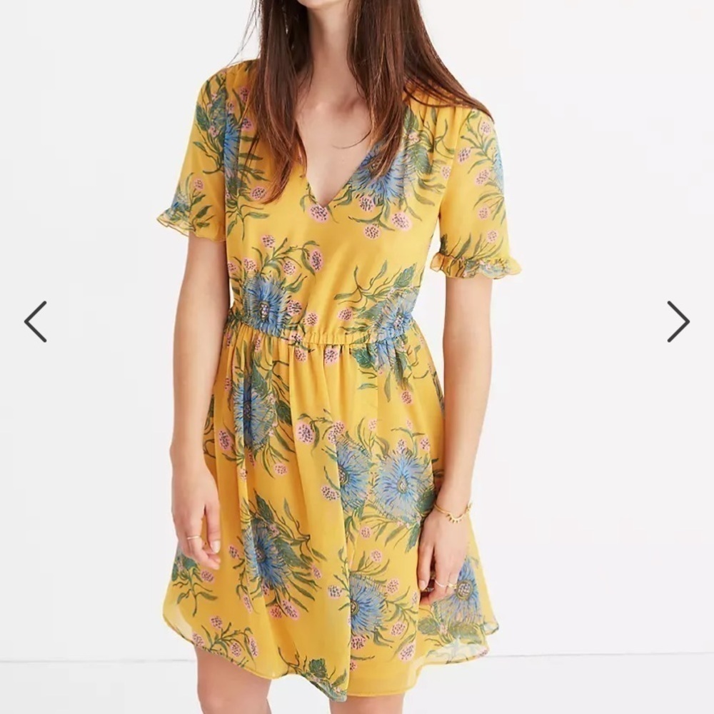 Madewell Sweetgrass Ruffle-Sleeve Dress J0668